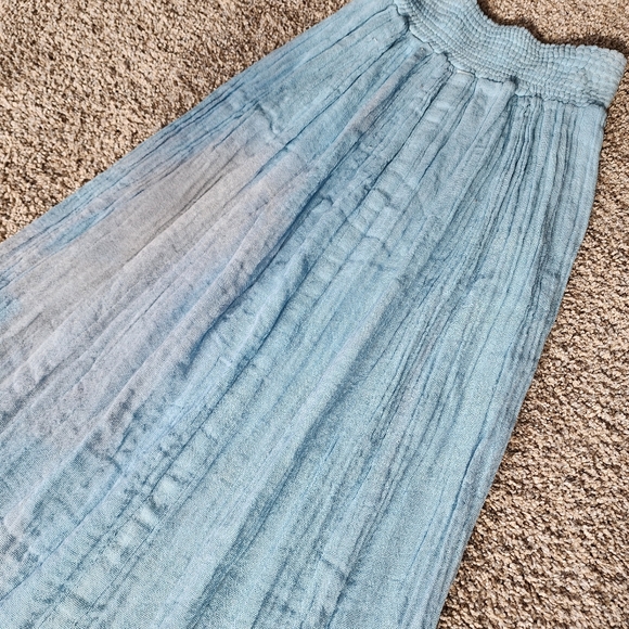 New Free People Jen's Pirate Booty Blue Gauze Maxi Skirt - Picture 11 of 12